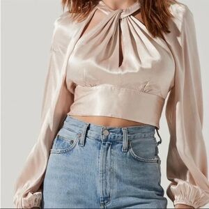 Astr Elegant Women's Blouse in champagne size XL